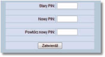 Rozdział 17 Hasła Po zatwierdzeniu (użyciu przycisku [Zatwierdź]) prezentowany jest komunikat potwierdzający zmianę hasła: "Hasło zostało zmienione".