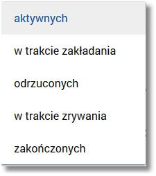 aktywne. Lokaty sortowane są wg okresu (od najkrótszych okresów trwania), a w drugiej kolejności wg wysokości oprocentowania (najpierw najwyższe oprocentowanie).