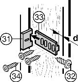 15 (28) poprzez kątownik mocujący Fig. 15 (22). u Mocowanie urządzenia w środku: poprzez śrubę mocującą Fig. 15 (27) za pomocą długiego wkrętu do płyt wiórowych Fig. 15 (29).