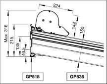 W stosunku do Terrado GP5x00, w modelach GP5x10 zastosowano profile o większych przekrojach, co umożliwiło uzyskanie maksymalnego wysięgu 600 cm.