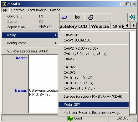 GSM-4 SATEL 25 (widok gniazda portu RS-232 na p ycie modu u) Rysunek 8. Sposób pod czenia komputera do portu szeregowego modu u. Instalacja programu polega na uruchomieniu programu setup.