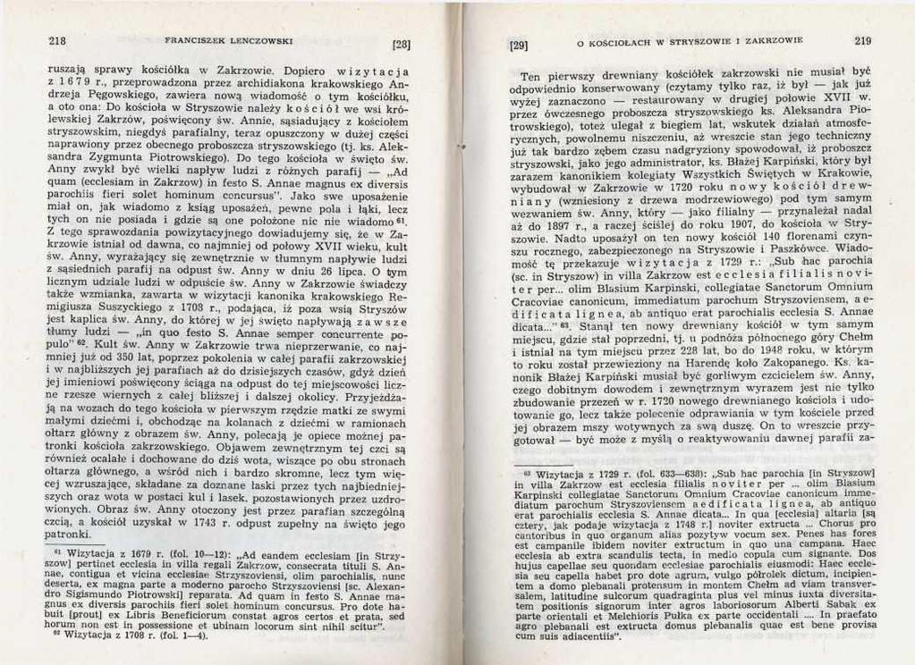 ruszają sprawy kościółka w Zakrzowie. Dopiero wizytacja z 1 6 7 9 r.
