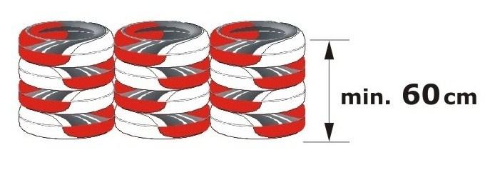 Wysokość tak ustawionej, ściany" opon powinna wynosić minimum 60 cm.