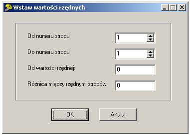 Dokumentacja techniczna: Obciążenia Gdzie: - Od numeru stropu: numer pierwszego stropu dla krórego ma zostać wygenerowana rzędna wysokości.