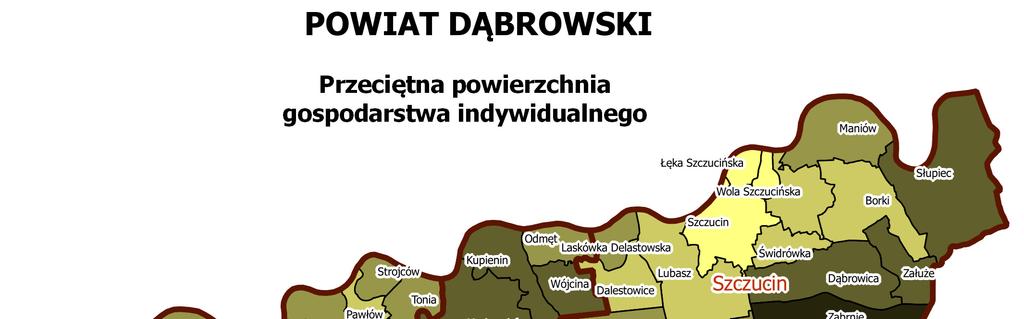 OMÓWIENIE WYNIKÓW Struktura powierzchniowa gospodarstw.