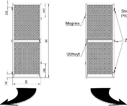 H S Wymiarowanie moskitiery drzwiowej S -