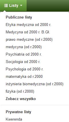 rekordy między listami, zarządzać uprawnieniami do edytowania.