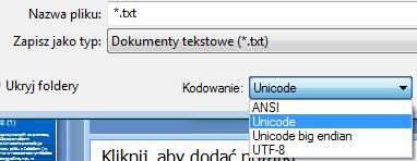 UNICODE (5) KODY BOM (1) Fragment oryginalnej tablicy znaków Unicode. Ze względu na stosowanie dwóch formatów przechowywania liczb znanych jako mniejsze niżej / mniejsze wyżej (ang.