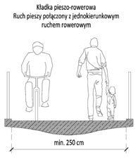 dostosowanej do natężenia ruchu pieszych i nie mniejszej niż 1,5 m ( 44 p. 1 i 4 [1]).