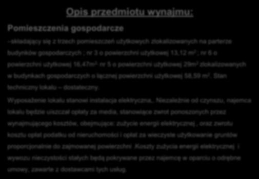 o łącznej powierzchni użytkowej 58,59 m 2. Stan techniczny lokalu dostateczny.