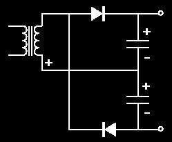 Diody prostownicze Podwajacz napięcia Podwajacz napięcia umożliwia otrzymanie napięcia dwukrotnie