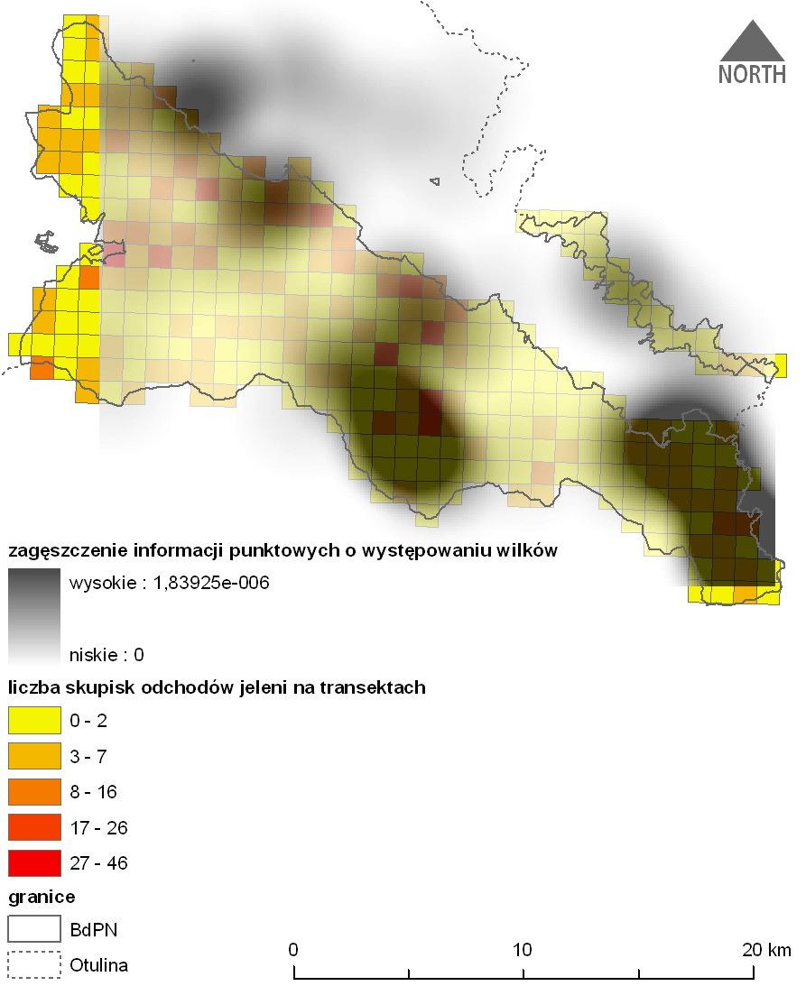 Uzyskiwane w ciągu sezonu informacje punktowe dotyczą przypadkowych lokalizacji, jak równieŝ są wynikiem prowadzenia regularnych akcji inwentaryzacyjnych prowadzonych na wytyczonych trasach.