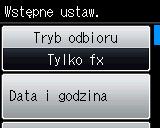 Aby zmienić ustawienia urządzenia, należy wykonać następujące czynności. W tym przykładzie ustawienie trybu odbioru zmieniono z Tylko fx na Fax/tel. a Naciśnij przycisk Menu.