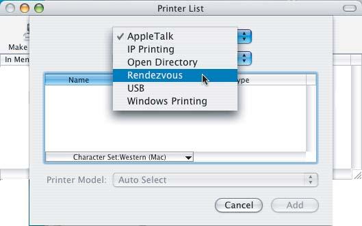 Instalowanie sterownika drukarki 9 Kliknij przycisk Add. 12 Wybierz opcję Brother HL-5270DN series i kliknij przycisk Add. Użytkownicy korzystający z systemu operacyjnego Mac OS X 10.2.4 do 10.