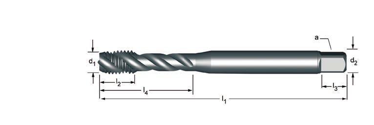 E783 M Gwintowniki maszynowe skrętne 45 E783 1.1 1.2 1.3 1.4 1.5 3.1 3.2 3.3 3.4 7.1 7.2 7.3 7.4 E783 E783 M3 - M20 l 1 l 2 d 2 l 3 l 4 P Ø a E783 M mm mm mm mm mm mm z mm 3 0.50 56 5 3.5 2.7 6 3 2.
