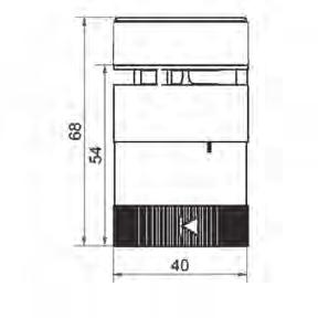 dźwięku: Rodzaj tonu: 40 mm x 68 mm 89-95 db (A), nastawne,