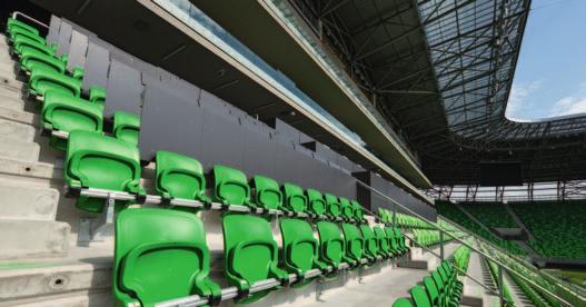 56 wyposażenie uzupełniające / additional equipment groupama arena, węgry / Groupama arena, Hungary stanowiska prasowe (krzesła abacus bronze) / press stations (abacus bronze chairs) W centrach