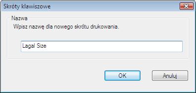 Wprowadź nazwę skrótu, a następnie kliknij