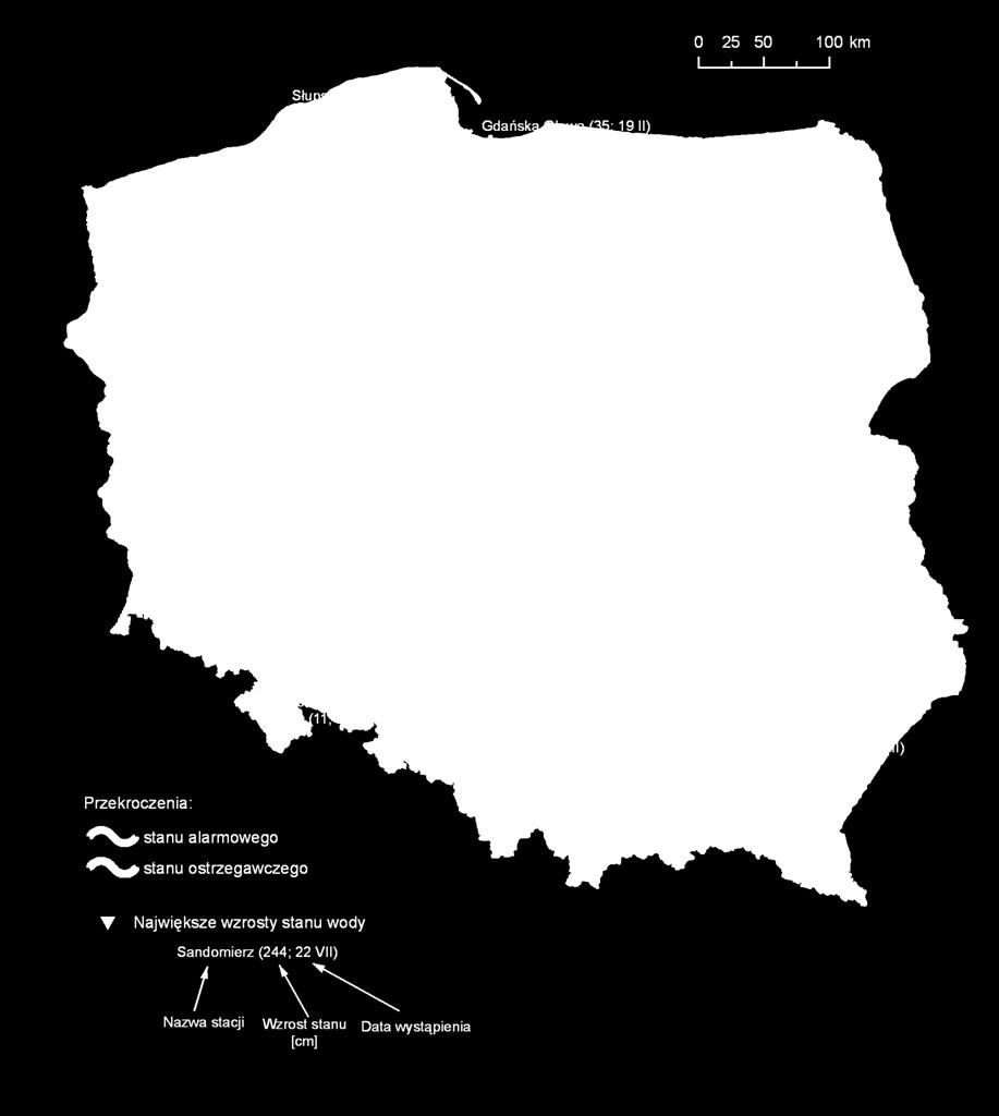 4. Przekroczenia stanów ostrzegawczych i alarmowych oraz najwyższe dobowe wzrosty