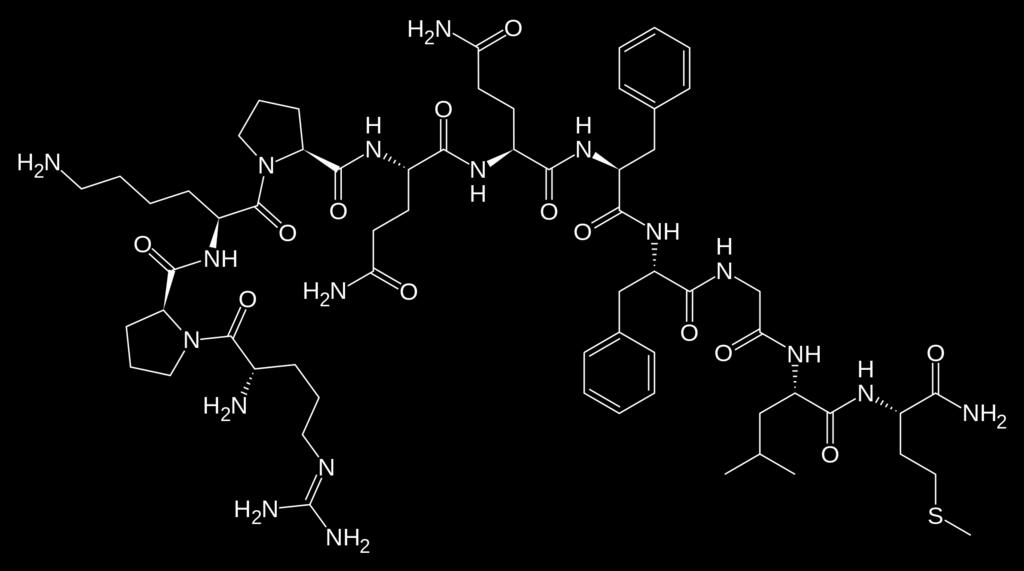 Substancje kluczowe dla czucia bólu - neuropeptydy Substancja P: fizjologicznie przekazuje informację z