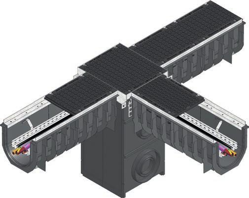 RECYFIX kanały instalacyjne szerokość nominalna 100 i 300 pokrywy pełne z żeliwa, klasa E 600 wytrzymałe, antypoślizgowe ruszty opatentowane zatrzaskowe mocowanie SIDE-LOCK 3 2 1 Kanał instalacyjny