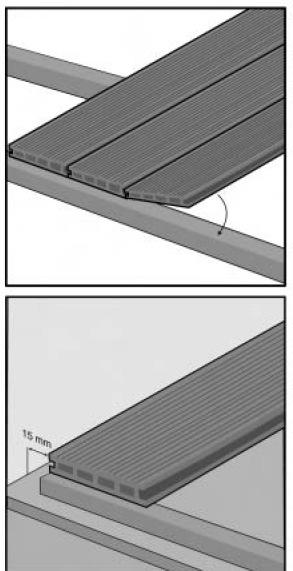 POŁOśENIE DESEK Aby zabezpieczyć dobrą wentylację deski Xyltech kładzie się i mocuje na kantówkach Xyltech wykonanych z takiego samego materiału o przekroju 5cm x 3cm.