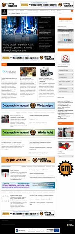górny Promocja i reklama na portalu www.glowny-mechanik.pl Portal Główny Mechanik (www.glowny-mechanik.pl) Wpis do sekcji Ważne................... 400 zł to codzienna porcja najświeższych informacji.