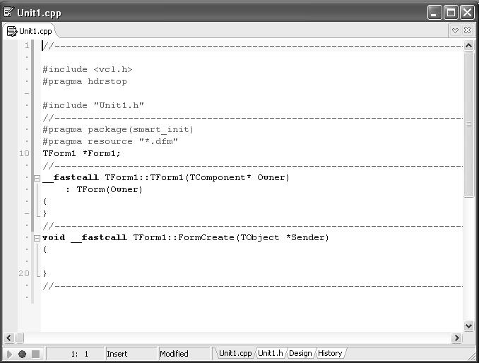 94 C++Builder 2006. Ć wiczenia praktyczne Formularz Poleceniem menu File\New\Other \VCL Forms Application stwórzmy na pulpicie szablon aplikacji opartej na formularzu.