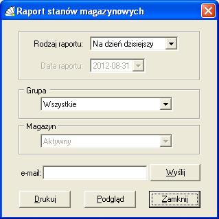 SOSPA System Obsługi SPA_ j 9.10. RAPORT STANÓW MAGAZYNOWYCH Raport stanów magazynowych pozwala na wydruk listy towarów wraz z ilościami i jednostkami miary, bez rozbicia na różne ceny zakupu.