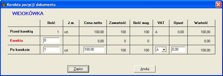 SOSPA System Obsługi SPA Rys. 29. Zawartość korekty faktury VAT zakupu. Rys. 30. Okno korygowania pozycji faktury VAT zakupu.