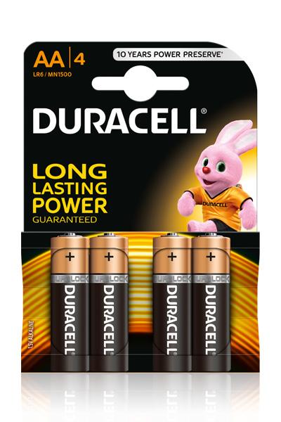 Baterie DURACELL BASIC LR6 / AA / MN 1500 (K4) Symbol KTM: SC-DURB-AA-4 Symbol EAN: 5000394076952 Waga: 0.105kg Ilość produktów w opakowaniu zbiorczym: 20 szt.