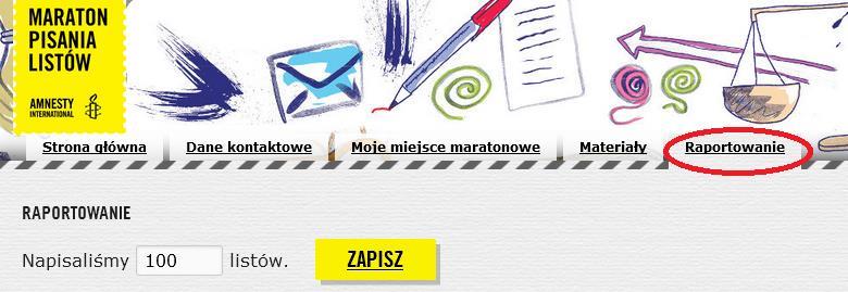 W zakładce Raportowanie będzie dostępna również ankieta ewaluacyjna. O ankiecie poinformujemy Cię mailowo. Po jej wypełnieniu otrzymasz zaświadczenie i podziękowanie z organizację Maratonu.