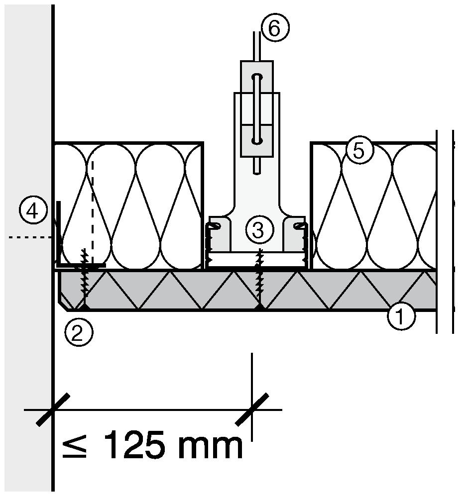 Montaż sufitu F 30 przy użyciu paneli Heradesign fine lub Heradesign micro Grubość 25 lub 35 mm, przykręcone do stelaża CD Certyfikat: ABP 3413/9499-MPA BS Instytut testujący: ibmb Braunschweig