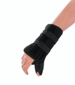 konstrukcja NR 10059 PRAwY Z KCIUK doskonałe usztywnienie nadgarstka i kciuka przy zachowaniu mobilności dłoni i ręki miękka i wygodna konstrukcja unieruchamiające szyny od strony