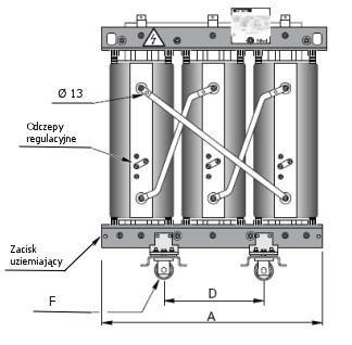 6.3kV, Al/Al Charakterystyka elektryczna Napięcie górne (kv) 6,3 Napięcie dolne (V) 400 (na życzenie 420) (bez obciążenia) Poziom izolacji GN (kv) 7,2 Wytrzymałość napięciowa GN (kv) Wytrzymałość