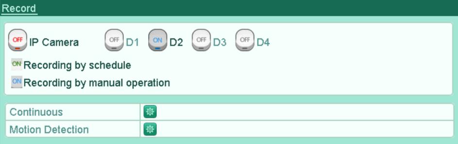 Enable Schedule / Edit / Edytuj: włączenie nagrywania z harmonogramu edycja harmonogramu konfiguracja nagrywania Continous / Ciągłe: Motion / Detekcja