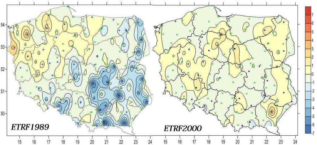 Tabela 14 Analiza statystyczna różnic modelowych i geometrycznych anomalii wysokości modelu GUGIK2011 [opracowanie własne].