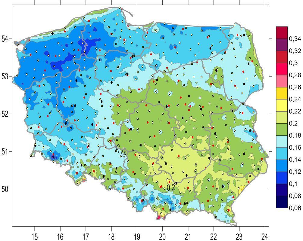 2. niekontrolowanego zakrzywienia powierzchni quasi-geoidy modelu GUGIK2011 będącego wynikiem braku punktów wpasowania poza granicami Polski.