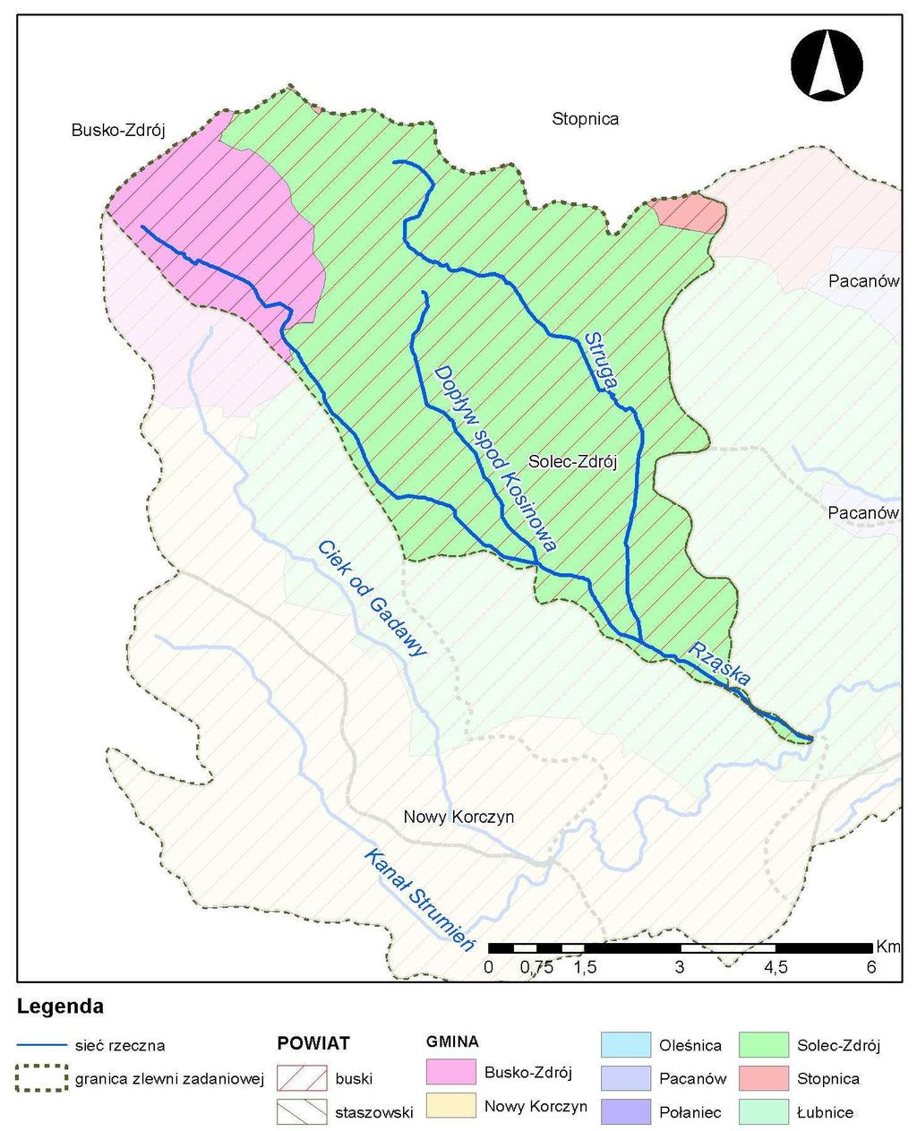 1 Jednostka zadaniowa Z04 Rząska Obszar jednostki zadaniowej Z04 obejmuje zlewnię rzeki Rząska z dopływami - Dopływem spod Kosinowa, Strugą. Jej powierzchnia wynosi 47,1 km 2. 1.