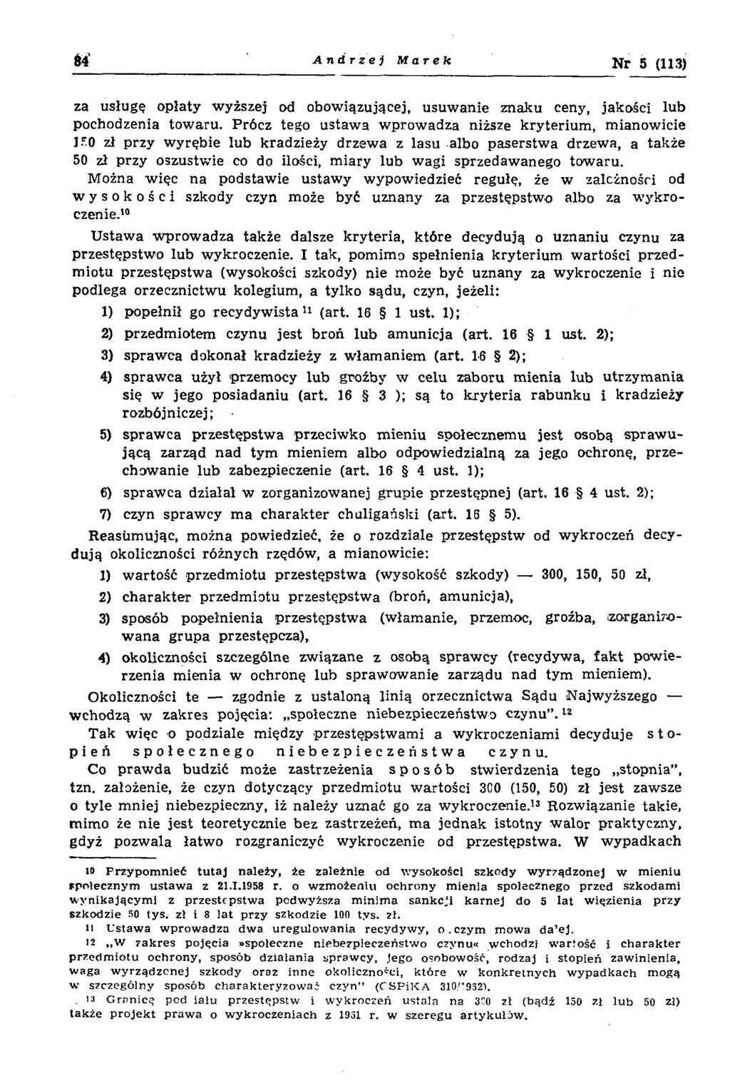 Andrzej Marek Nr 5 (113) za usługę opłaty wyższej od obow iązującej, usuw anie znaku ceny, jakości lub pochodzenia tow aru.