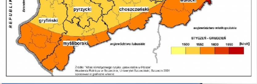 Najkorzystniejsze warunki: pas nadmorski od Świnoujścia do