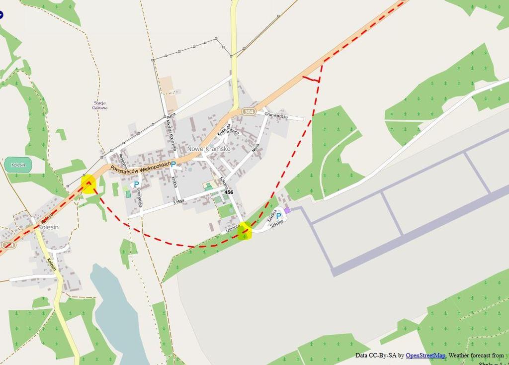 Wybudowanie obwodnicy przyczyni się do zdecydowanej poprawy komunikacyjnej obsługi lotniska zarówno od strony zachodniej (dojazd z Zielonej Góry, Sulechowa, Nowej Soli, Żagania i Żar) jak również od