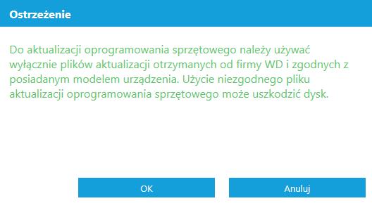 Narzędzia Aktualizacja użycia pliku w Mój komputer Do tego procesu można używać tylko kompatybilnego procesu aktualizacji oprogramowania układowego.