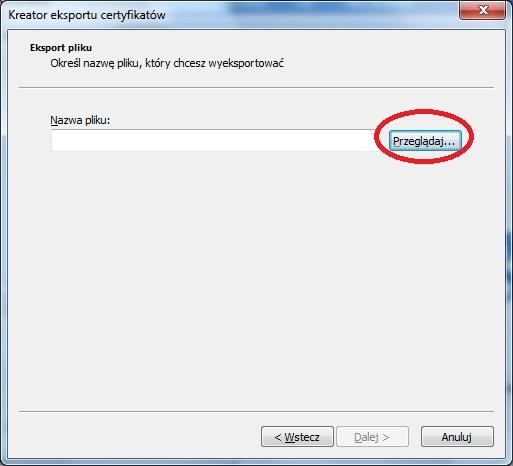 Pozostaje jeszcze wskazać lokalizację oraz nazwę nowego pliku pfx.
