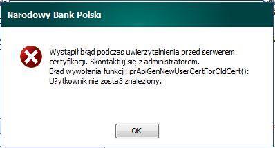 3. Użytkownik nie znaleziony w bazie systemu.