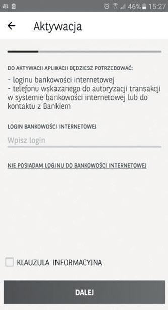 Jednocześnie informujemy, że Bank nie wymaga instalacji innych aplikacji i certyfikatów. Krok 2 Po pobraniu oraz uruchomieniu wyświetlony zostanie ekran startowy.