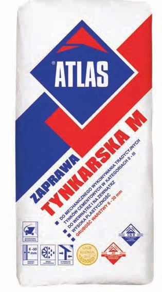 Zaprawy tynkarskie ZAPRAWA TYNKARSKA ATLAS tradycyjny tynk cementowy kat.