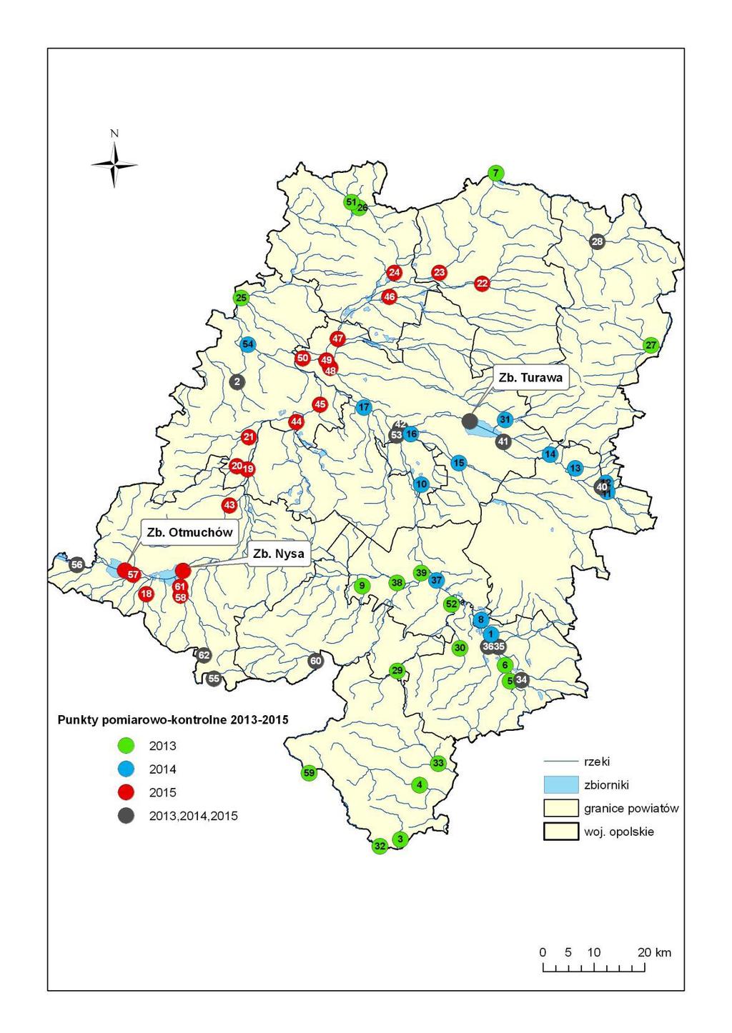 Lp Nazwa Punktu Lp Nazwa Punktu 1 Kanał Gliwicki - Kłodnica 32 Opawa - Wiechowice 2 Kanał Psarski Potok - Krzyżowice 33 Psina - Raków 3 Ostra - Pilszcz 34 Bierawka - ujście do Odry 4 Troja - Kozłówki