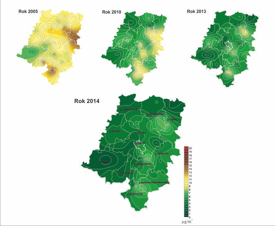 1.2. Zanieczyszczenie powietrza w Opolu w 2014 roku Dwutlenek siarki (SO2) Stopień zanieczyszczenia powietrza dwutlenkiem siarki ocenia się dla kryterium ochrony zdrowia w odniesieniu do 1 i