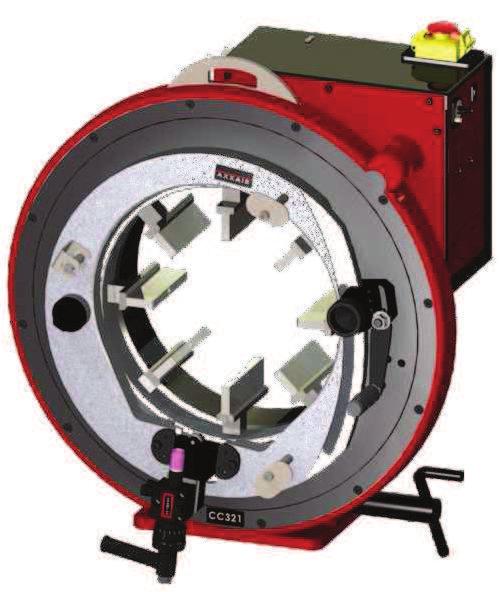 SC321 Ø 140 - Ø 323 ZALETY DANE PODSTAWOWE: Zakres spawania: szczęki standardowe: Ø 216-323mm szczęki dodatkowe: Ø 140-256mm Chłodzenie: gazowe: prąd spawania max. 100A/100% wodne: prąd spawania max.